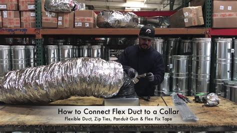 connect insulated flexible duct to distribution box|sheet metal flex duct installation.